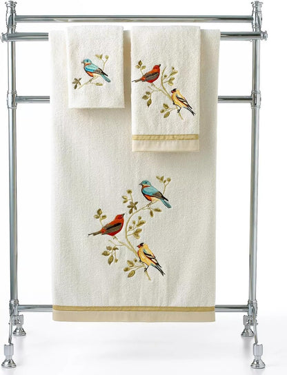- Washcloth, Soft & Absorbent, Nature Inspired Bathroom Decor (Gilded Birds Collection)