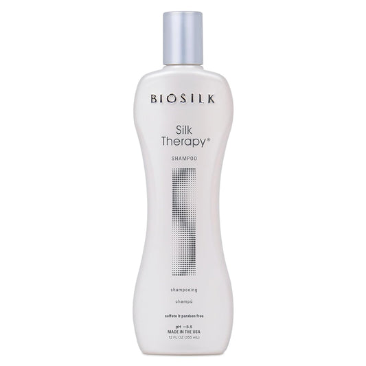 Silk Therapy Shampoo, Gentle Hair Cleanser Delivers Healthy & Shiny Hair, Great for All Hair Types, Sulfate, Paraben, & Cruelty-Free, 12 Oz