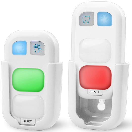 Timer for Kids Battery Powered Tooth Brush Timer, Bathroom Hand Washing Timers with LED Color Light Great Gift for Children and Teens Training Coach (2 Pack)